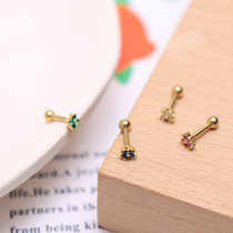 South Korea mini color small Four Leaf Clover lucky screw ear bone nail small ear cartilage nail cute fresh flash single price