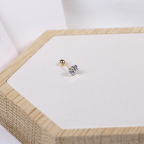 South Korea imported 10k gold diamond stone ear bone nail stud earrings hypoallergenic non-fading 9k gold earring stud zircon earrings