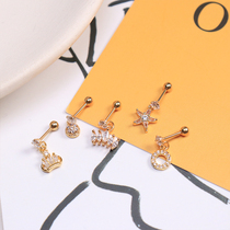 Korean original Super Flash ear bone nail female New pendant screw earring female temperament Joker ear bone screw screw buckle