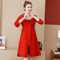 Large size womens clothing 2021 new spring and autumn season fat mm loose medium-long coat temperament popular Korean wind coat jacket