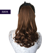 Wig Ponytail Womens long curly hair Tie-up pear flower wig Ponytail big waves Realistic medium and long ponytail