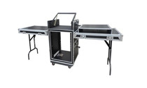 12U 16U 18U shockproof mobile performance audio aviation chassis cabinet playback and mixer dual Workbench professional