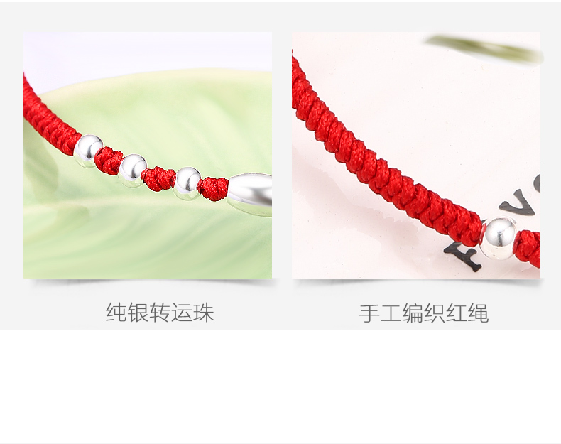 Vòng chân bạc 99 vòng chân chuyển hạt vòng chân nam và nữ năm nay quà tặng sinh nhật dây đỏ cho bạn gái lắc chân nữ đẹp