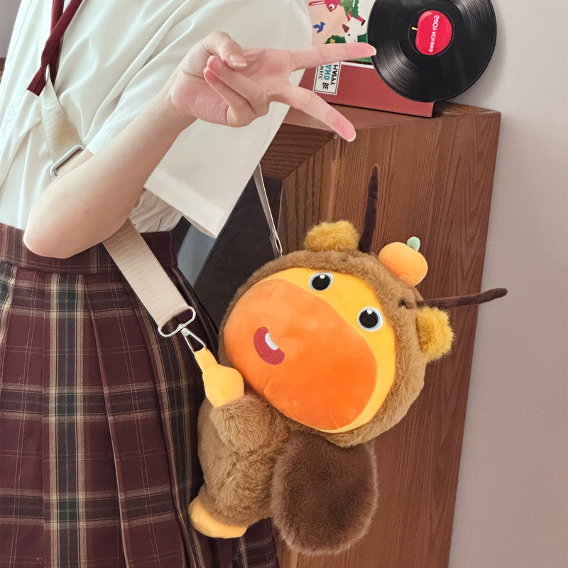 Authentic Capybara Lulu Plush Backpack Crossbody Bag Girls' Backpack Plush Toy Doll Birthday Gift
