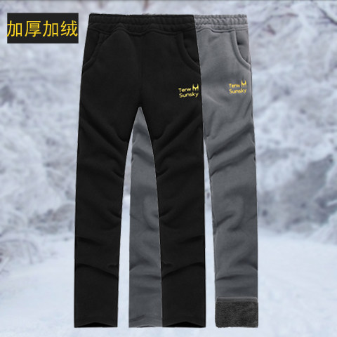 Autumn Winter Outdoor Thickening Plus Suede Grip Suede Pants Woman warm and breathable casual pants Sport long pants
