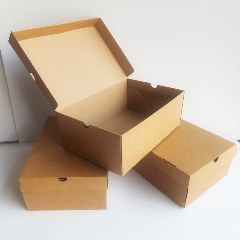 10 Kraft Paper Shoe Boxes, Storage Boxes with Flip Lids, Universal Shoe Packaging Boxes, Storage and Organization Boxes, Ready for Printing