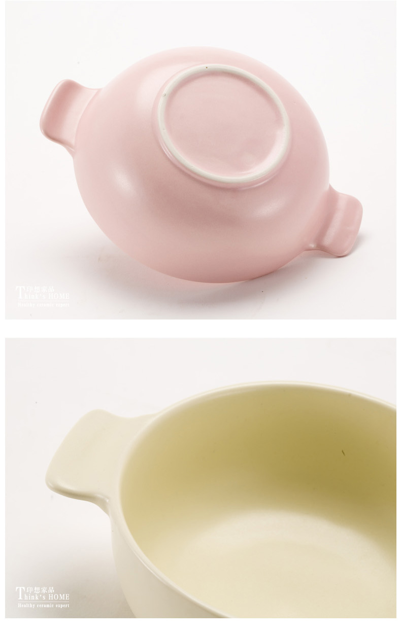 Printing to the product creative Japanese ceramic glaze ears always children rainbow such as bowl big bowl of soup bowl noodles salad breakfast