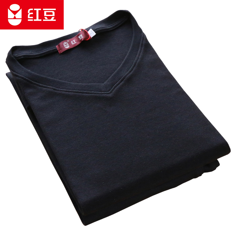 Đậu đỏ cổ chữ V mens bộ đồ lót cotton mùa thu quần áo quần mùa thu nền tảng đồ lót ấm mỏng bông áo len mùa đông.