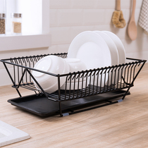 Kitchen supplies stainless steel rack bowl rack tableware drain rack Bowl shelf bowl dish rack IKEA floor storage rack