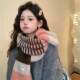 2025 New Style Color-Blocking Knitted Striped Wool Scarf for Women, Autumn and Winter Korean Version, Versatile, Thickened, Warm Neck Scarf