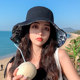 Internet celebrity double-sided fisherman hat women's summer Korean version face-covering large brim sun hat sun protection UV sun hat