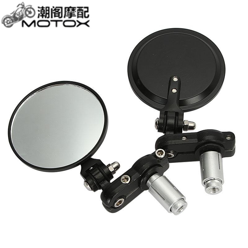 Xe máy Xử Lý Lồi Gương Chiếu Hậu Retro Tái Trang Bị Gấp Gương Tròn Gương Chất Lượng Cao Full Kim Loại Gương gương xe máy xoay 360