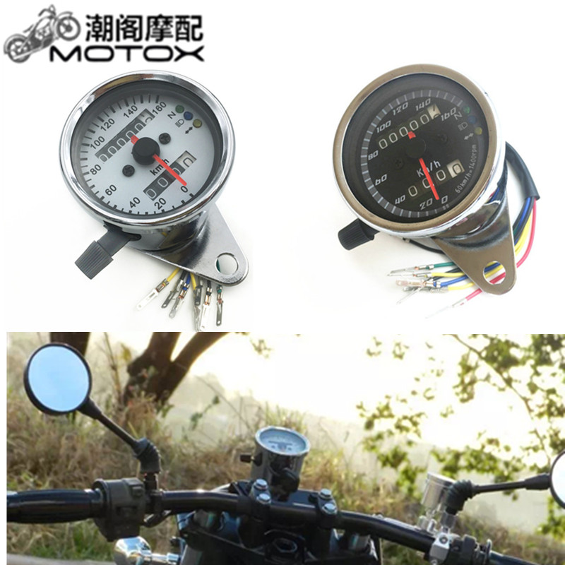 Xe máy cụ retro cụ sửa đổi đo dặm km meter LED hai màu meter đúp mileage cụ lắp ráp đồng hồ điện tử xe wave alpha