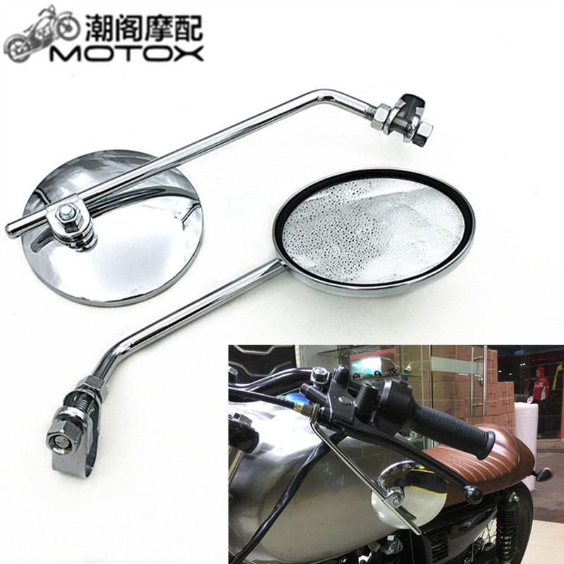 Xe máy retro sửa đổi nhỏ gương tròn gương chiếu hậu gương gương Ranger CG dính vua GN cà phê retro gương chiếu hậu xe airblade