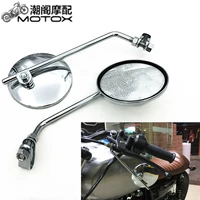 Xe máy retro sửa đổi nhỏ gương tròn gương chiếu hậu gương gương Ranger CG dính vua GN cà phê retro gương xe máy tròn