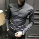 Spring and autumn men's shirts, slim-fitting, high-end long-sleeved shirts, youth plus velvet, new business high-end casual men's wear, no ironing