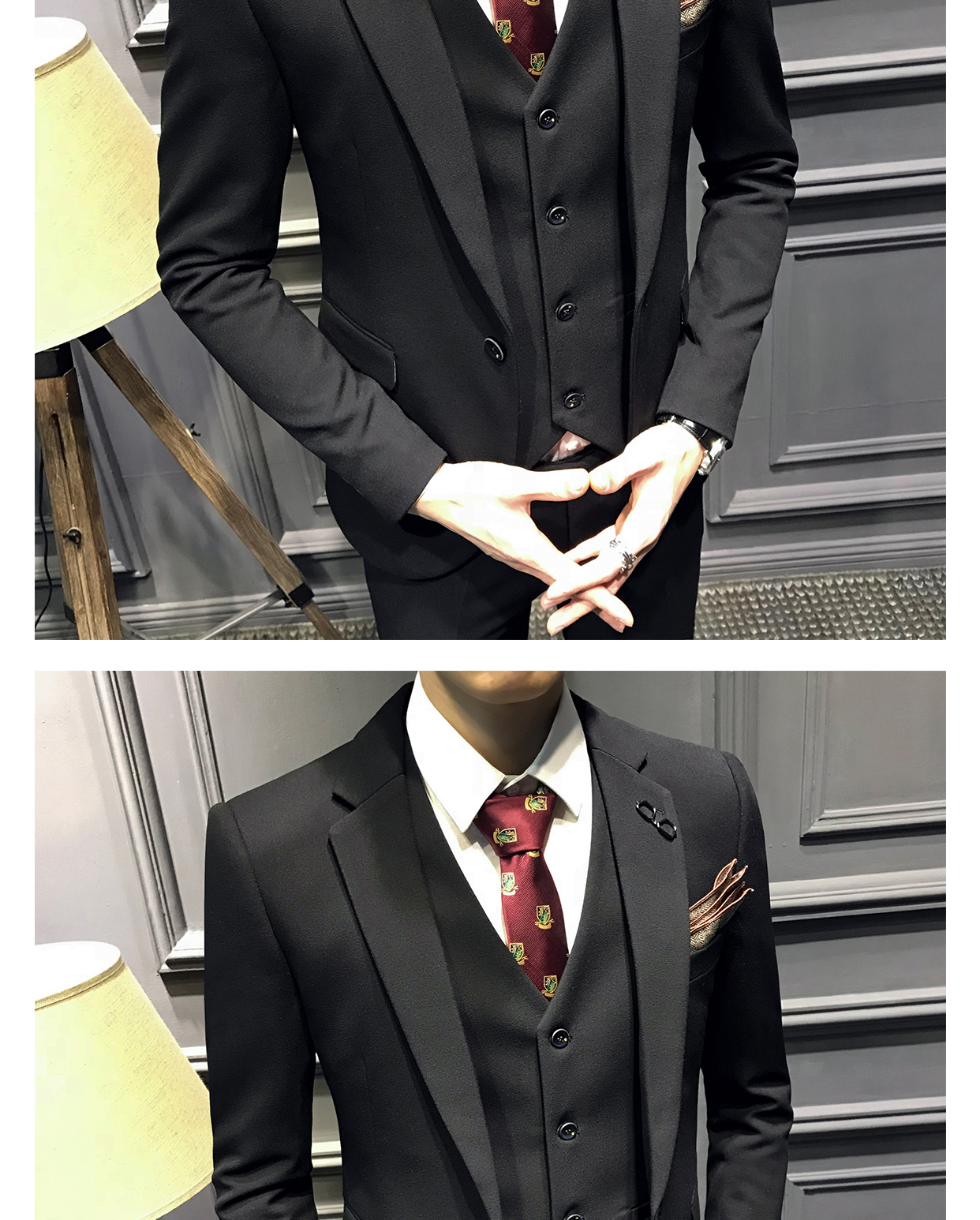 Bộ đồ vest nam giản dị phiên bản Hàn Quốc của bộ đồ ba mảnh đẹp trai phù hợp với chú rể Váy cưới nam đẹp nhất nhóm váy đầm shop thời trang nam 