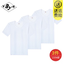 A hundred samples of middle-aged and elderly mens cotton sweatshirt vest old head shirt large size bottoming vest fattened short sleeve t-shirt