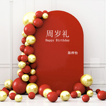 Red catch week layout background wall one-year-old baby feast birthday KT board decoration balloon small red book net red with the same paragraph