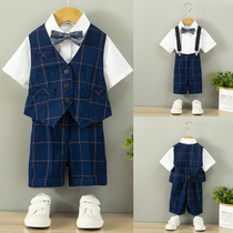 Boys Dress Summer Little Suit Boys Host Showgirl Show Flower Kids Handsome England Kids Suit