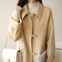2021 autumn and winter new double-sided woolen coat women gentle Hepburn style Korean version of Japanese woolen coat long