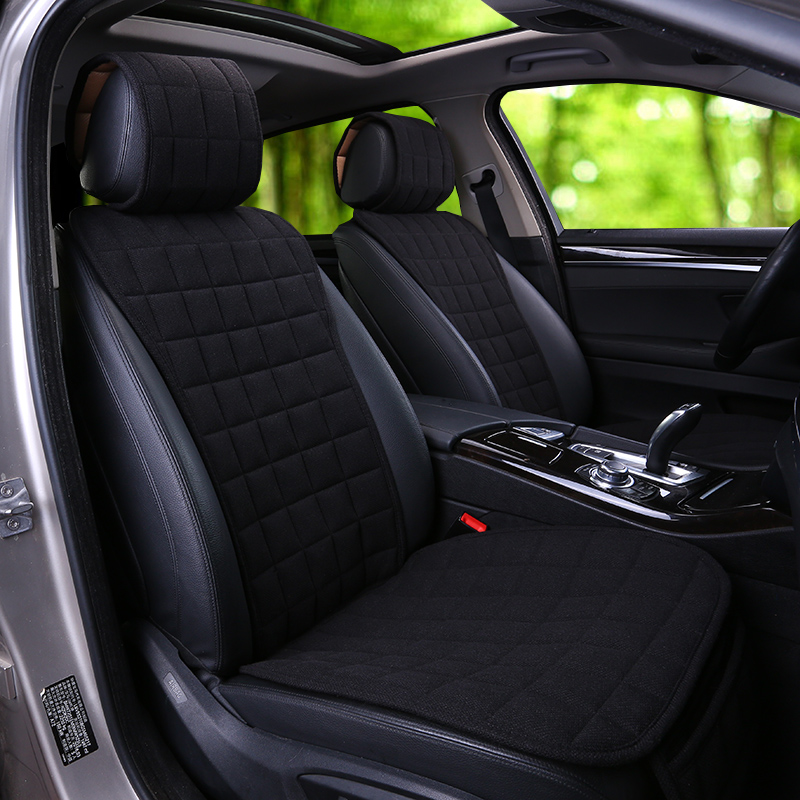 Car seat cushion winter plush seat cushion car cushion non-slip four seasons universal breathable rear single piece of linen fabric