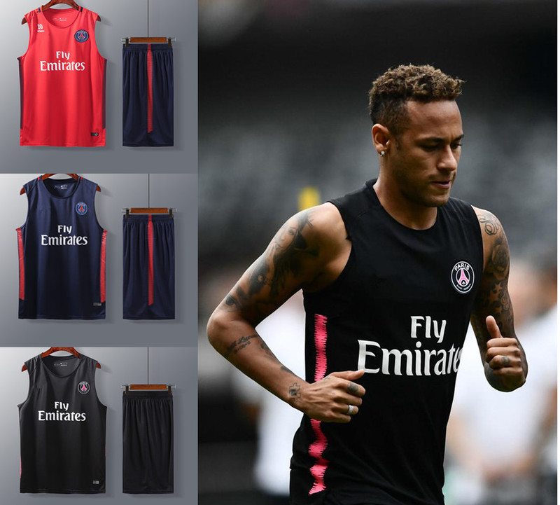 Psg Paris Saint-Germain No. 10 Neymar No. 7 Mbappe Sleeveless Training Jersey Vest
