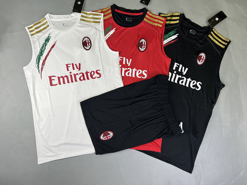 Ac Milan Classic Sports Jersey Warm-Up Sleeveless Football Vest Football Training Uniform Competition Vest