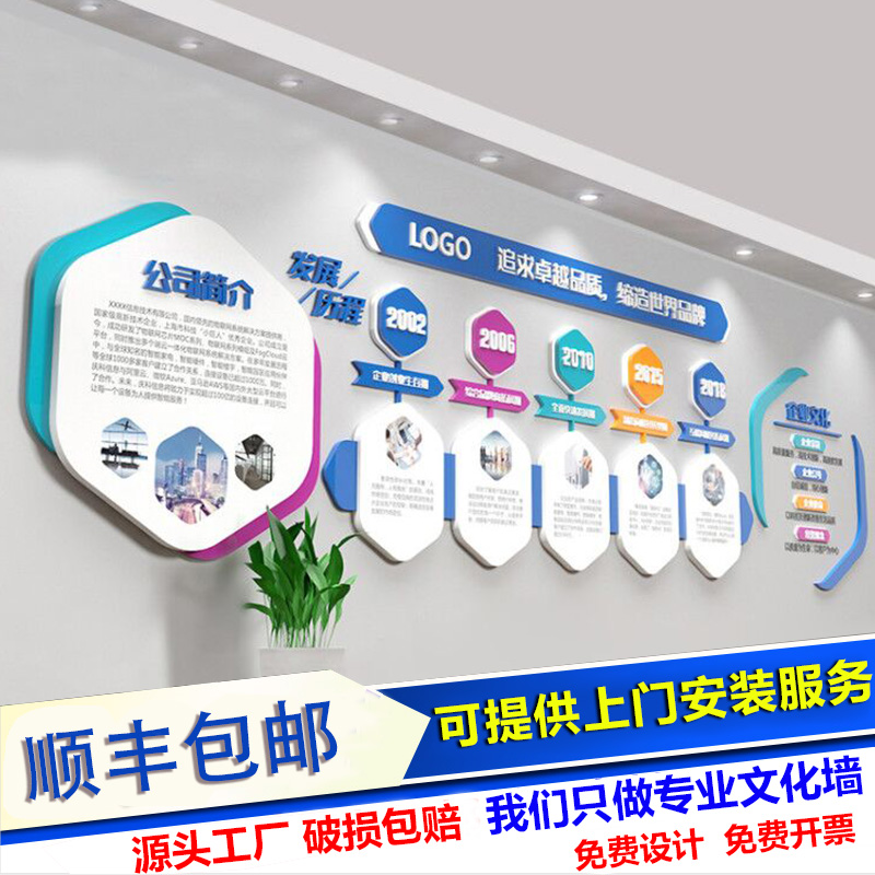 Corporate Enterprise Development Course Logo Wall Time Axis Cultural Wall Decoration 3d Solid Cultural Wall Patch Custom Design