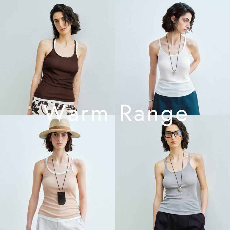 Warm Range Skin-Friendly Cooling Tencel Camisole Summer U-Neck Ribbed Knit Spaghetti Strap Tank Top