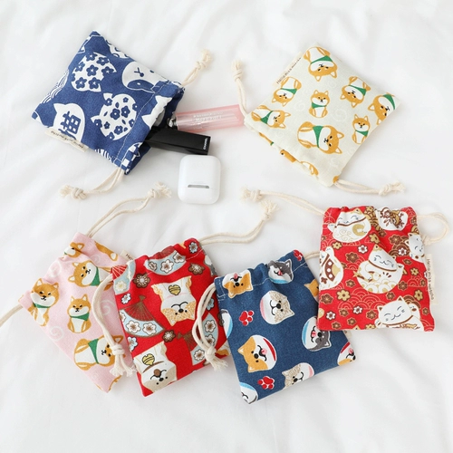 Японский маленький мультяшный мешочек, милая сумка для хранения, маленькая пылезащитная ткань, на удачу