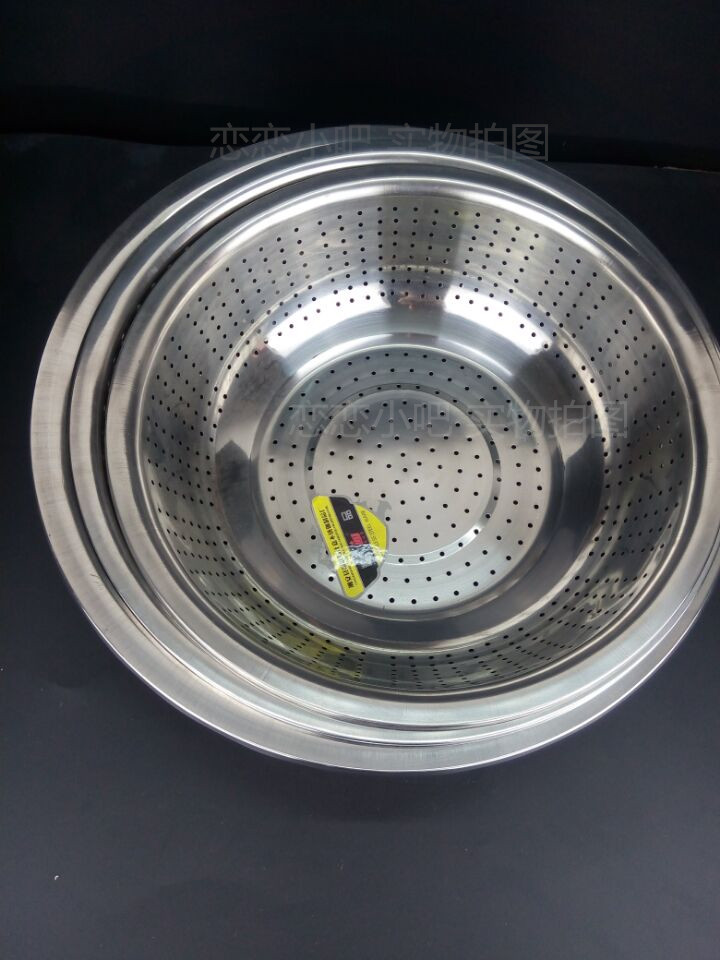 Stainless steel milk tea shopwash pearl basin fruit basket basket pot porous pot rice basin rice basin rice basin rice sieve