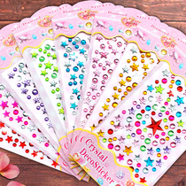 Children Diamond Stickers Pentagram Gems Sticker Stage Make-up Decoration Crystal Kindergarten Awards Solid Stickers