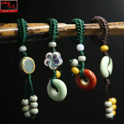 Shanyue new fan hoop fan buckle handmade folding fan accessories Jingdezhen porcelain safety buckle fan accessories original