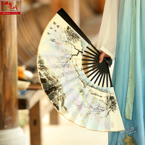 Shanyue new Chinese style landscape painting retro hand-painted ten inch mens fan ancient style summer gift folding fan customization