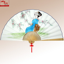 Yamayue new folding fan hand-painted fan Japan and wind decorative fan large hanging fan costume lady rice paper craft fan customization