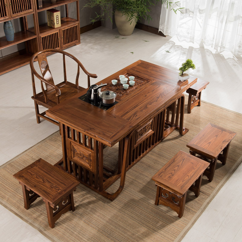 New Chinese style solid wood tea table and chair combination