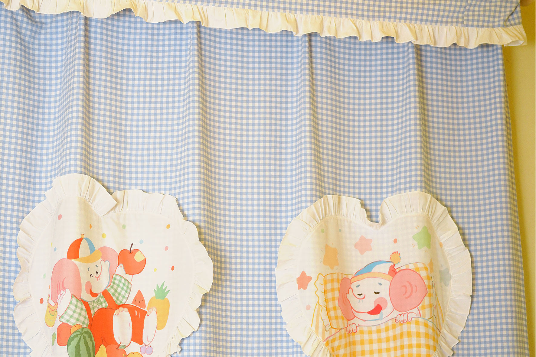 象の遮光カーテン 80 年代レトロ昭和カスタムプリントステッチ生地