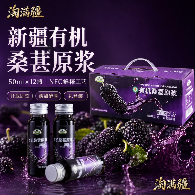 Xinjiang Organic Mulberry Puree 600ml Jimei Yue Pure 50ml×12 Bottles Nfc Freshly Squeezed Juice Small Bottles Xinjiang Organic Mulberry Puree 600ml Jimei Yue Pure 50ml×12 Bottles Nfc Freshly Squeezed Juice Small Bottles