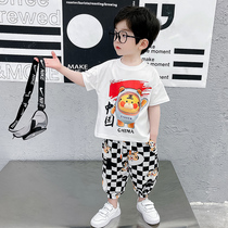 Childrens Summer Kids Summer Kit 2023 new short - sleeved childrens summer air - handsome baby two sets