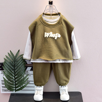 Childrens clothing in spring and autumn 2023 new childrens spring clothes Han - Ed Street dress three pieces
