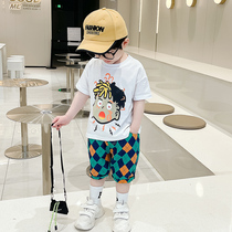 Boys Summer Summer Suite 2023 new childrens relaxed casual short sleeve childrens clothing boy handsome fashionable cotton summer dress