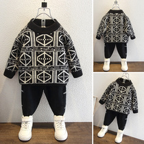 Boys sweater autumn winter clothing 2021 new children handsome leisure base shirt Children Baby Korean version of foreign atmosphere tide