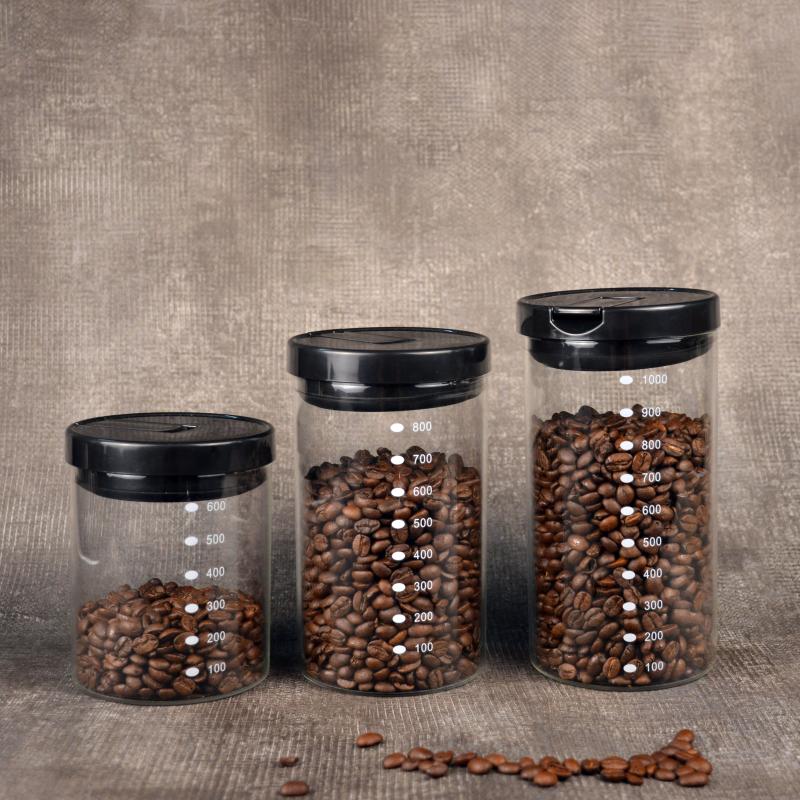 Scale glass sealing tank snacks preservation tank moisture-proof miscellaneous cereals seasoning food tea containing coffee bean storage tanks