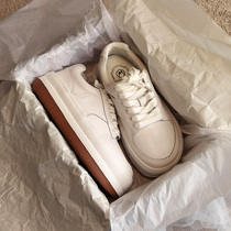 Large head muffin shoes womens thick bottom 2021 new European station genuine leather little white shoes little light sport casual shoes