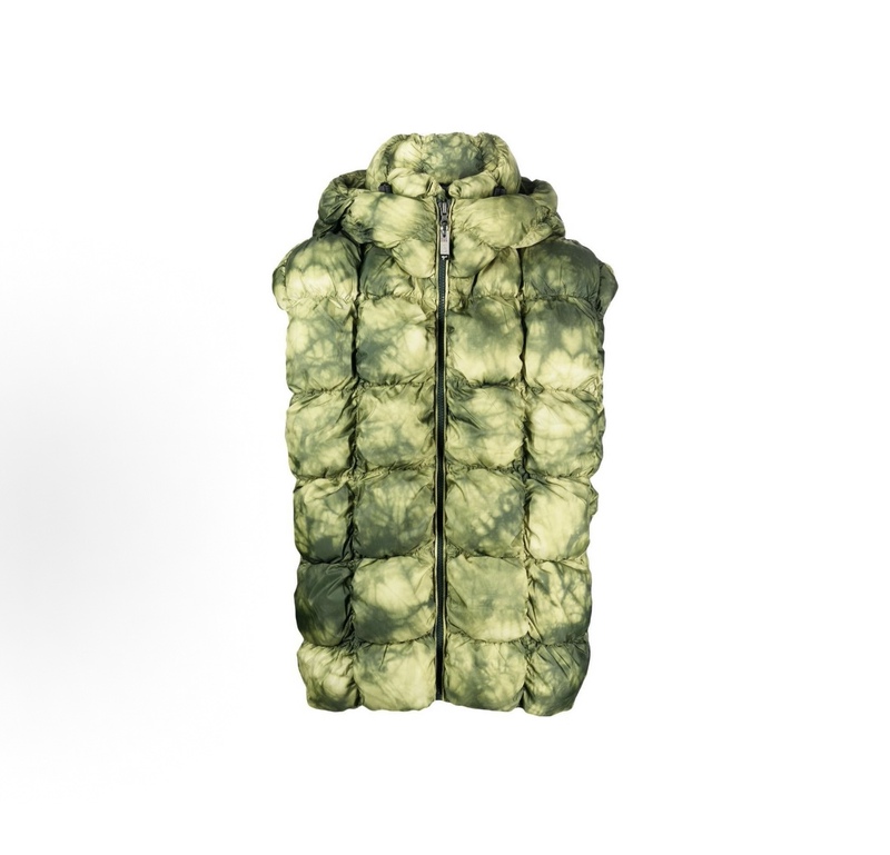 Italian Royal Denim/D Diesel Engine Men's Tie-Dye Hooded Warm Vest/Gilet