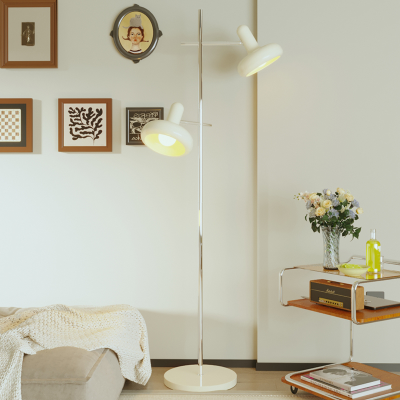 Floor-Standing Ambient Light, Mid-Century Bauhaus Style, Living Room Sofa Corner Floor Lamp, Double-Headed, Full-Spectrum, Eye-Protecting, for Reading Floor-Standing Ambient Light, Mid-Century Bauhaus Style, Living Room Sofa Corner Floor Lamp, Double-Headed, Full-Spectrum, Eye-Protecting, for Reading