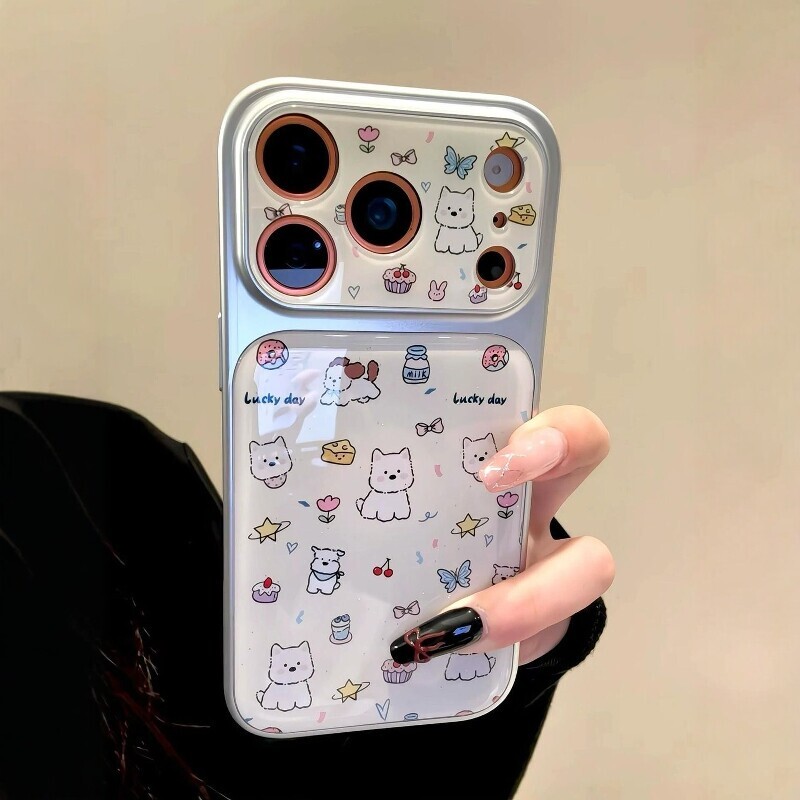 Cute West Highland Design with Large Window, Instantly Transforms into a 17-Inch Screen, Suitable for Apple 17 Pro Max Phone Case, New iPhone 16 Pro, High-End Feel for iPhone 15 Plus, Shockproof for iPhone 14, Full Coverage for iPhone 13, Protective Case for iPhone 12 for Women
