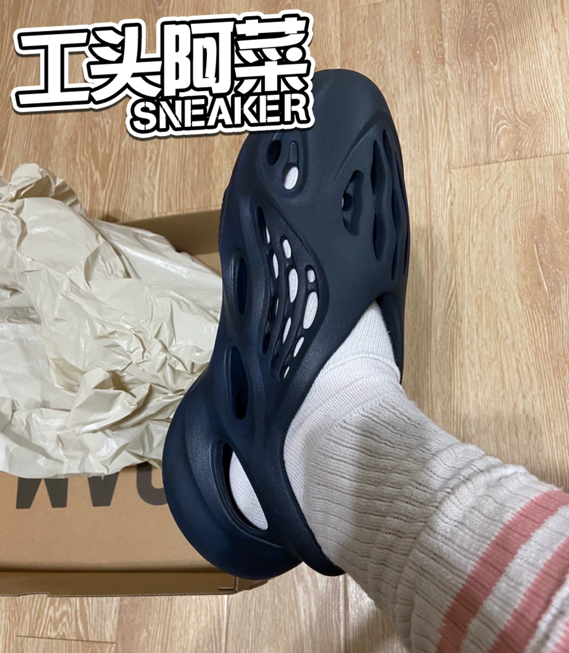 Детские кроссовки A Cai adidas годовые foam runner темно-синие кокосовые отверстие обувь GX8506
