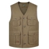 Mùa thu và mùa đông cha mặc vest nam áo khoác cotton trung niên khóa dày vest công cụ vest đa túi áo 3 lỗ nam Áo vest cotton